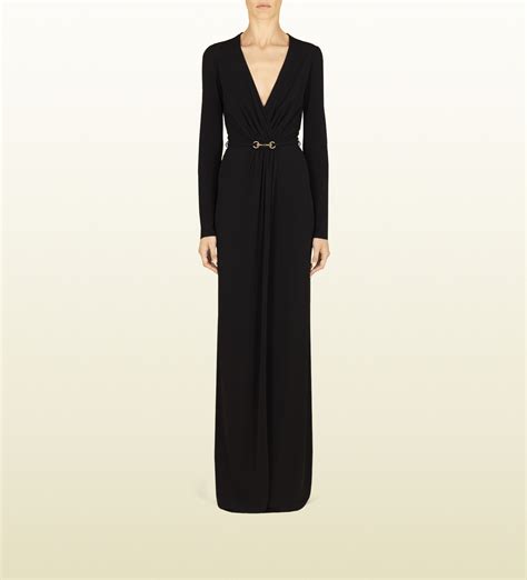 gucci black long dress